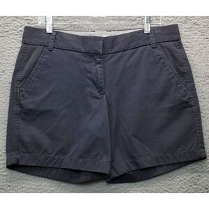 J.CREW Chino‎ Shorts Womens Size 10 Black 100% Cotton Slash Pockets Flat Front